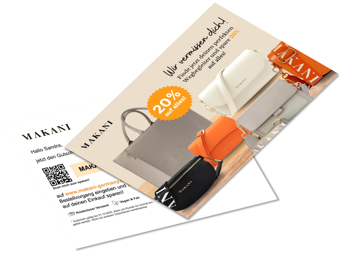 Campaign visual for How MAKANI reaches customers with postcards and activates them after long pauses