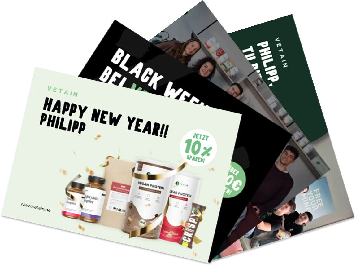 Campaign visual for How Vetain generated €149k revenue and 13x ROAS with postcards