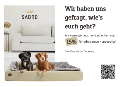 Sabro Winback-Postkartenmotiv mit 15 % Rabatt für eine PostPal Direct-Mail-Kampagne